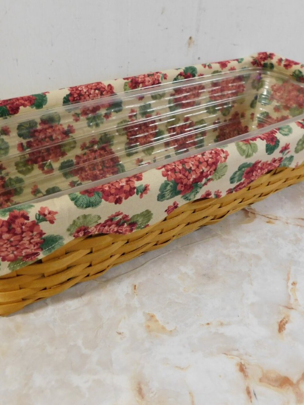 Longaberger 2002 Window Box Basket # 2 & Fabric Liner & 2 Protectors